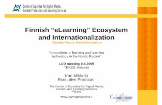 Finnish “eLearning” Ecosystem and Internationalization - National Focus: Social Innovations