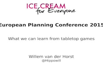 European Planning Conference 2015 "What strategists can learn from tabletop games"