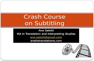 Subtitle training class for Spanish translators – Beginners