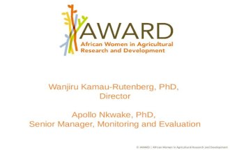 African Women in Agricultural Research and Development (AWARD): Can Capacity Building Be Measured?