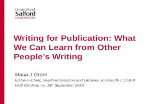 Writing for Publication: What We Can Learn from Other People's Writing