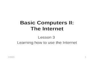 Basic Computers II: The Internet