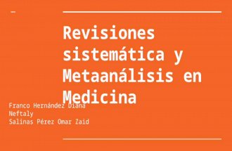 Revisiones sistemáticas y Metaanálisis en Medicina
