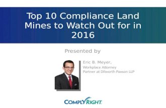 Top 10 Employment Land Mines to Watch Out for 2016