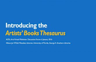 Introducing the Artists' Books Thesaurus