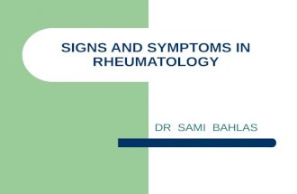 Signs and symptoms in rheumatology