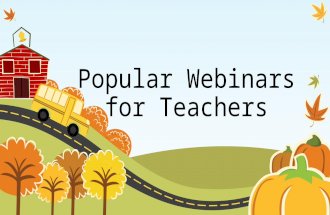 Popular Webinars for Teachers