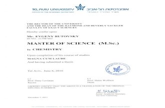 M.Sc Certification - Evgeny Butovsky