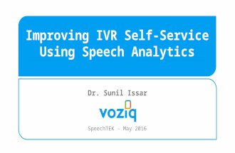 Improving IVR Self-Service Using Speech Analytics