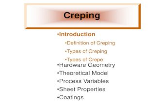 Creping. Tissue machine creping