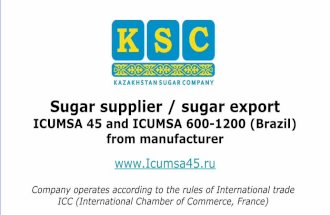 Presentation kazakhstan sugar company (sugar supplier) cane white icumsa 45 (brazil) from manufacturer