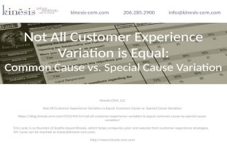 Not All Customer Experience Variation is Equal - Common Cause vs. Special Cause Variation