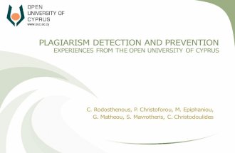 Plagiarism detection and prevention experiences from the Open University of Cyprus