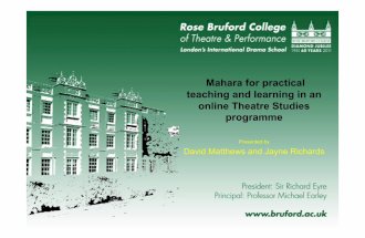 Mahara for practical teaching and learning in an online Theatre Studies programme