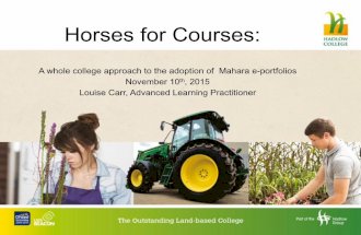 Horses for Courses: A whole college approach to the adoption of Mahara e-portfolios