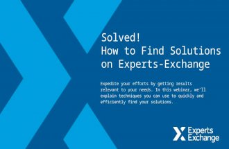 Solved! how to find solutions on experts exchange