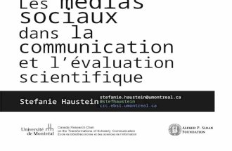 Lés médias sociaux dans la communication et l'évaluation scientifique : résultats de recherche et conseils pour les chercheurs