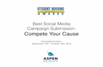 Student Housing Business Awards Sumbission - Compete Your Cause - ASPEN HEIGHTS