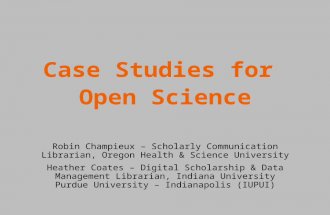 Case studies for open science