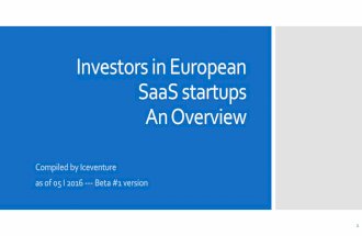 Investors and Venture Capital in European Saas Startups 052016