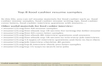 Top 8 food cashier resume samples