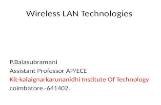 Wireless LAN technologies