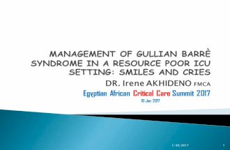 Management of Gullian Barre Syndrome in a Resource Poor ICU Setting.