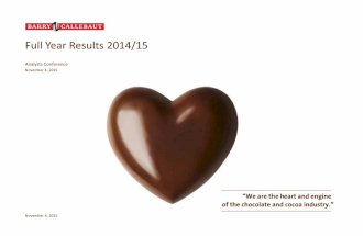 Full-Year Results Fiscal Year 2014/15 of the Barry Callebaut Group - Analyst Conference Slides