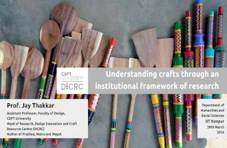 Understanding crafts through an institutional framework of research
