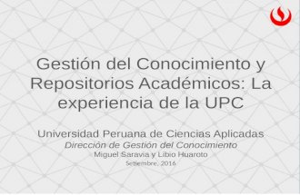 Gestión del Conocimiento y Repositorios Académicos: La experiencia de la UPC