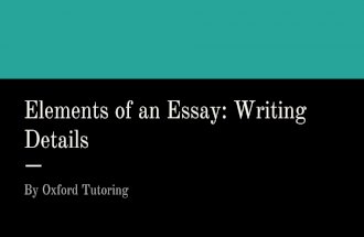 Elements of an Essay: Writing Details