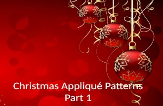 Christmas applique designs - part 1