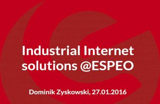 Industrial Internet Solutions for Manufacturing & Logistics