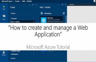 Create and manage a web application on Azure (step to step tutorial)