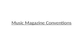 Music Magazine Conventions