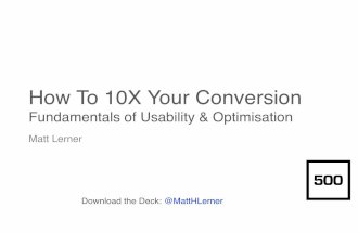 How to 10X your Conversion