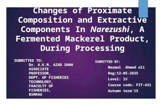 Changes of proximate composition and extractive components in narezushi, a fermented mackerel product, during processing