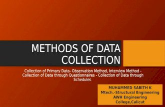 Methods of data collection  (research methodology)