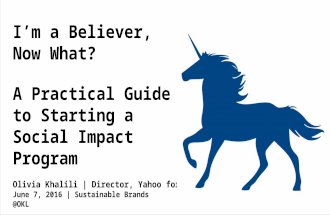 I’m a Believer, Now What?   A Practical Guide to Starting a Social Impact Program