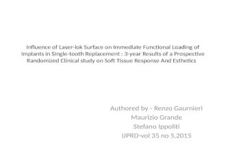 Influence of laser lok surface on immediate functional loading - implant jc