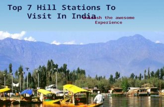Top 7 hill stations to visit in india by HolidayHops