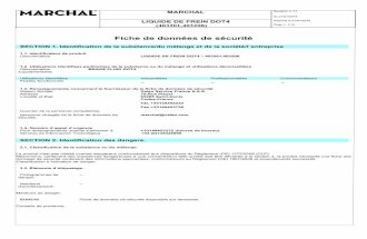 Fiche de données de sécurité France du Liquide de Frein Marchal DOT4 référence 403201 403208