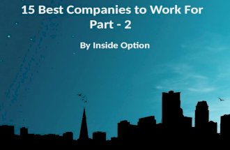 Inside Option - 15 Best Companies to Work For(Part 2)