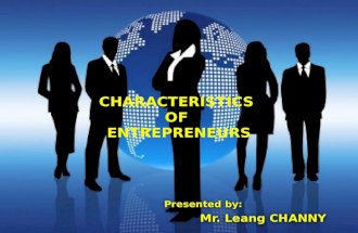 Characteristics of an entrepreneur