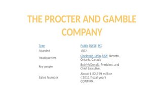 The Procter and Gamble company