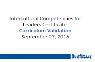 Curriculum Validation Workshop - Intercultural Competencies for Leader Certificate