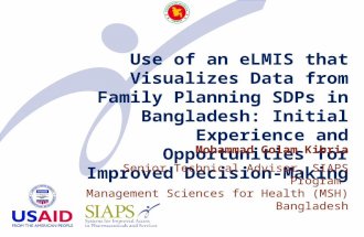 Implementation Experience of DGFP eLMIS in Bangladesh