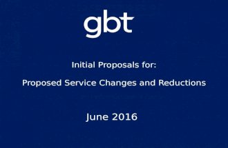 GBT Proposed Service Reductions 6/17/16
