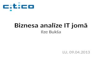 Business Analysis in IT by Ilze Buksha, Latvian