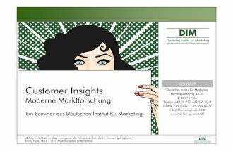 DIM Seminar: Customer Insights - Moderne Marktforschung